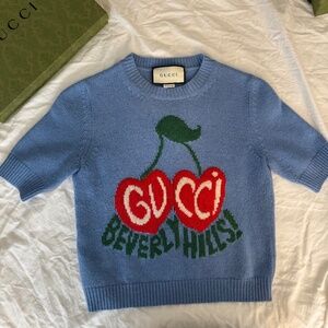 GUCCI Beverly Hills Cherry Sweater in blue XS